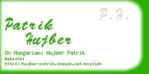 patrik hujber business card